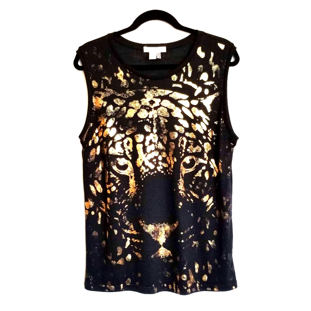 Forever 21 Golden Leopard Tank Top